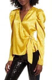 WAYF Gigi Puff Sleeve Wrap Top Nordstrom at Nordstrom